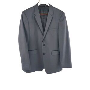 Seven/26 100% Wool Monroe Super 130's Suit Jacket 40R Slim Gray & Black Faille